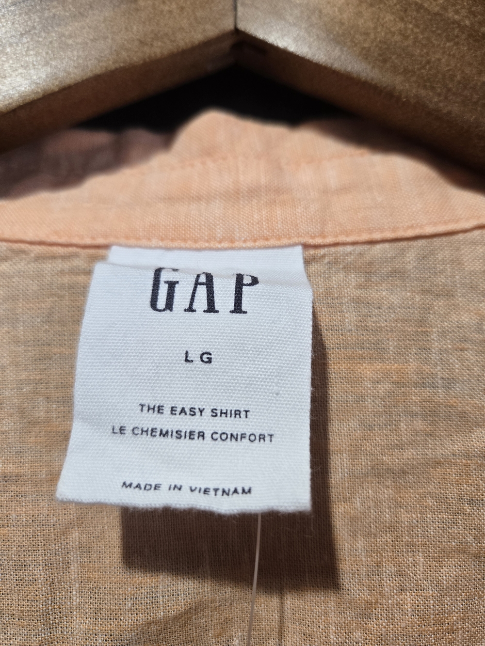 GAP Peach Button-Down Shirt for Women Linen Cotton Blend Size Large - Picture 4 of 4